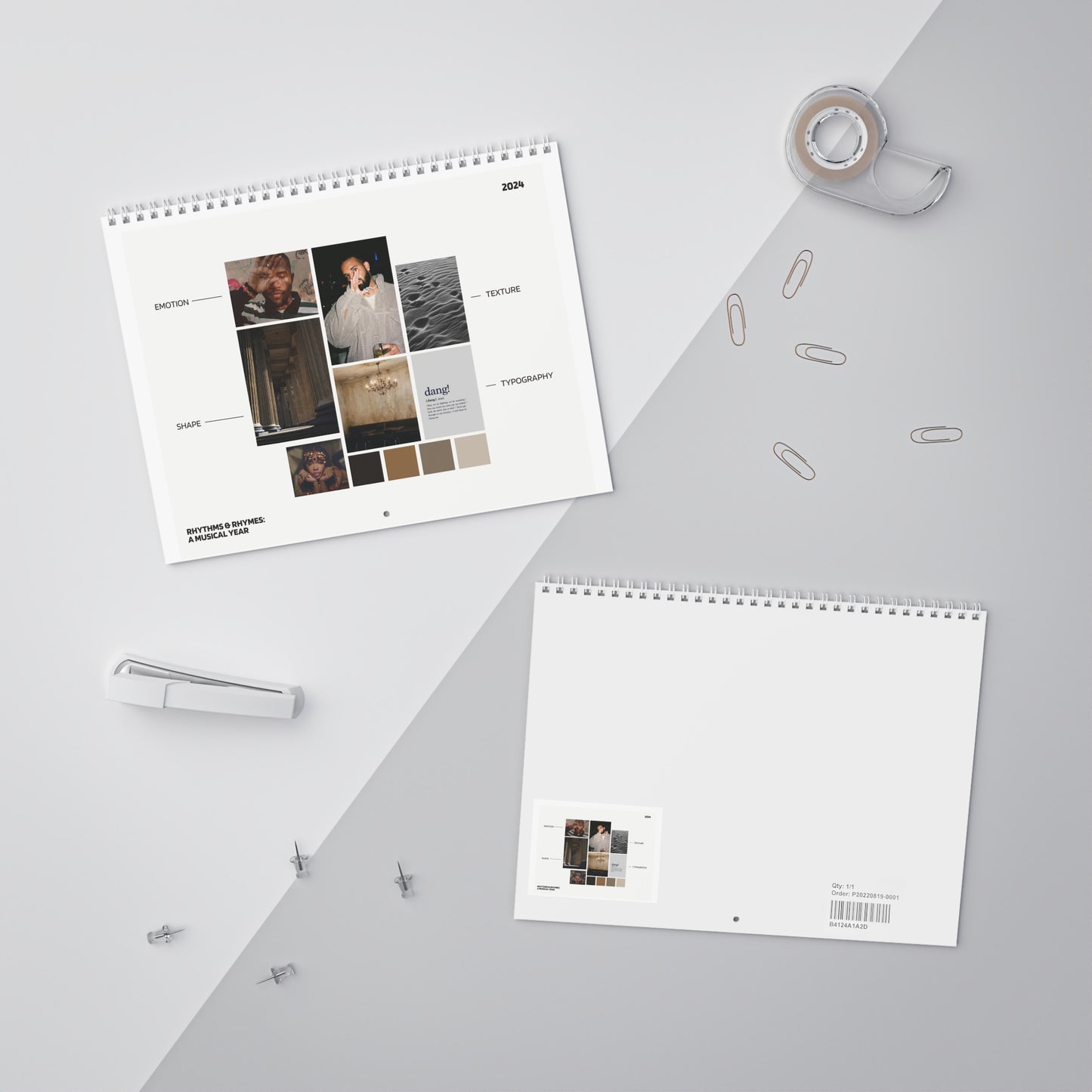 Rhythm and Rhymes 2024 Calendar, Wall Calendars, Music Calendar, Justin Bieber, SZA, Frank Ocean, J Cole, Christmas 2023, Music Gifts