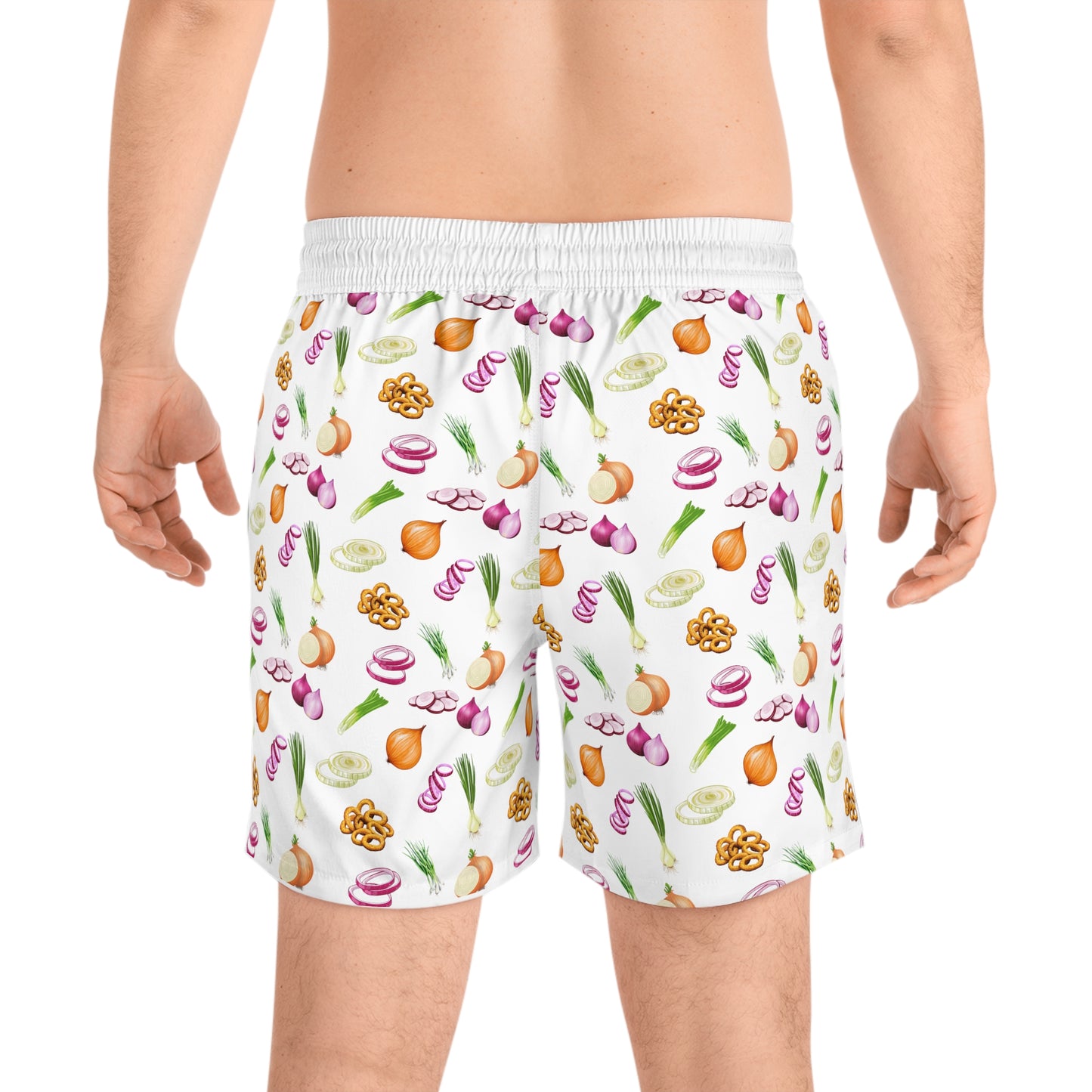 Onion Board Shorts, Vegan Gifts, Green Onion Swim Shorts, Best Men's Swim Trunks, Gifts For Chefs, Onion Booty, Gifts For Cooks, Foodie Gift