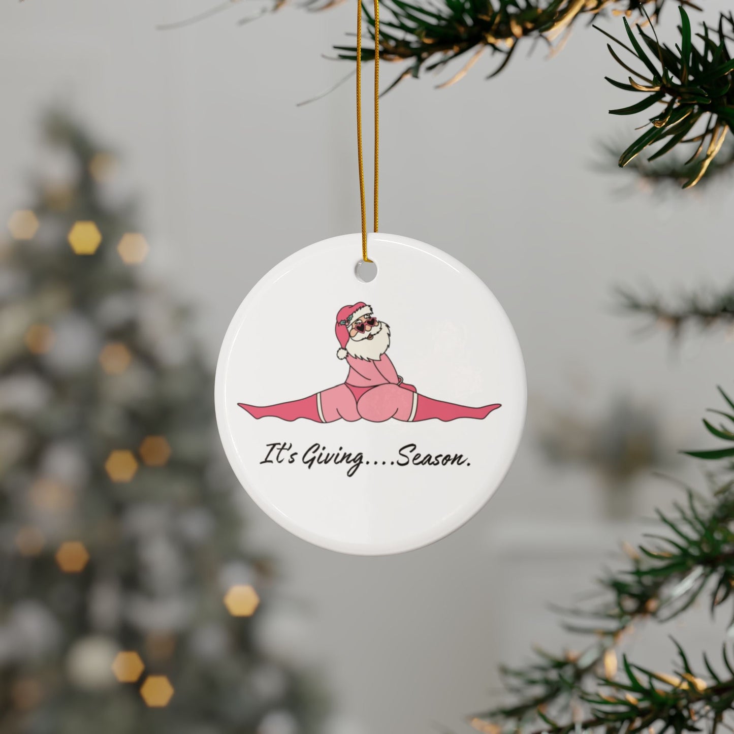 It's Giving Season Ornament, Naughty Santa, Fun Christmas Ornament, Inappropriate Christmas Gift, Christmas Decor, Ornament Sets, Funny Gift Home Decor - Clarity Threads