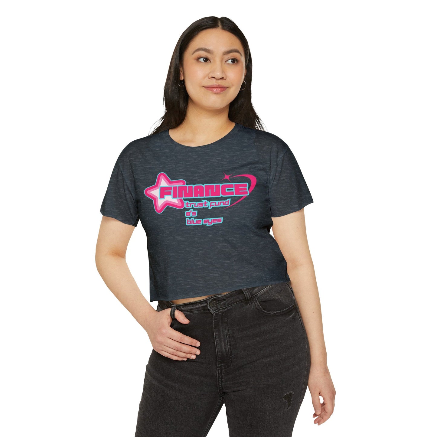 Looking For a Man in Finance Trust Fund 6'5 Blue Eyes Crop Top, Y2k Shirt, TikTok Song, Festival Outfits, Rave Outfits Women, Finance Bros T - Shirt - Clarity Threads