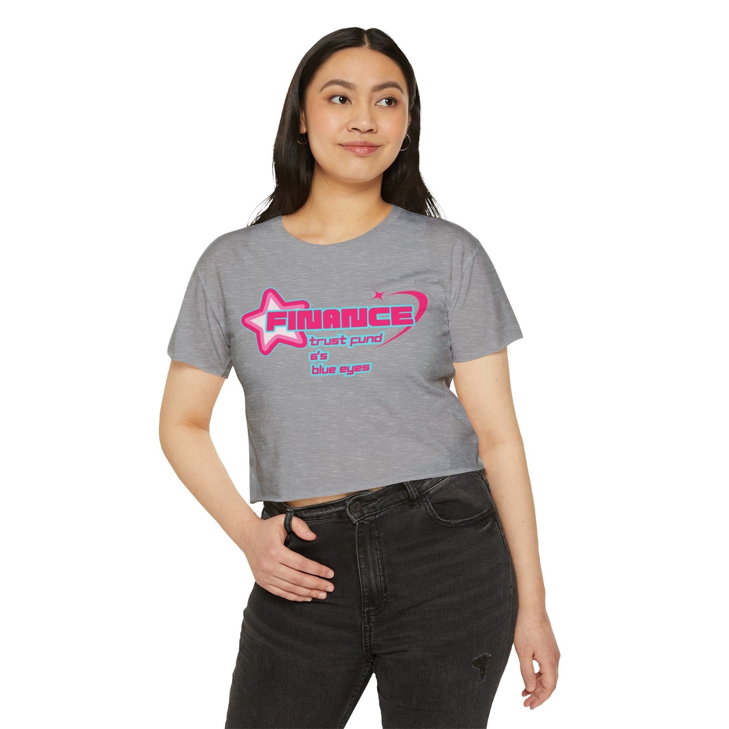 Looking For a Man in Finance Trust Fund 6'5 Blue Eyes Crop Top, Y2k Shirt, TikTok Song, Festival Outfits, Rave Outfits Women, Finance Bros T - Shirt - Clarity Threads