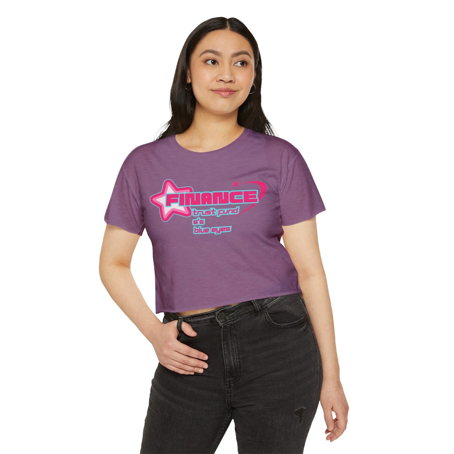 Looking For a Man in Finance Trust Fund 6'5 Blue Eyes Crop Top, Y2k Shirt, TikTok Song, Festival Outfits, Rave Outfits Women, Finance Bros T - Shirt - Clarity Threads