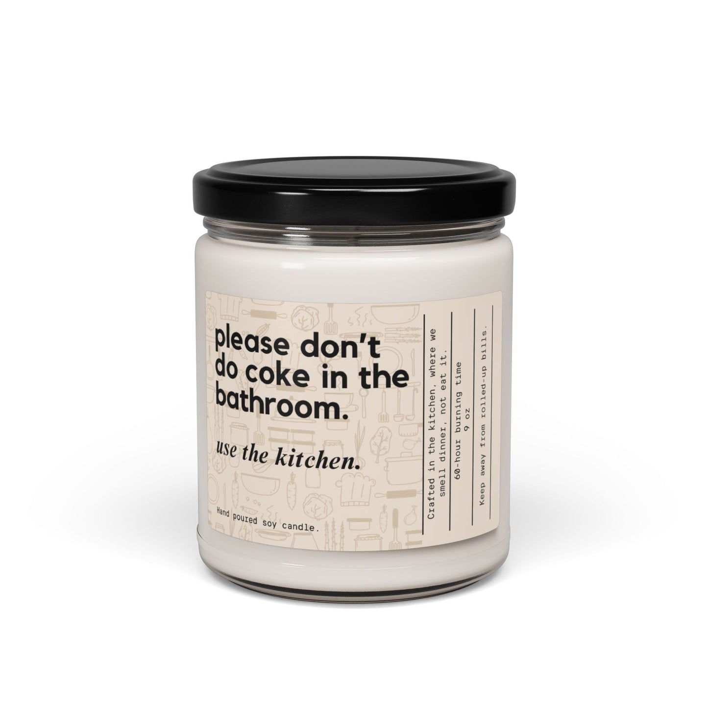 Please Don't Coke in the Bathroom Use the Kitchen Candle, Funny Gifts, Kitchen Decor Ideas, Soy Candle Wax, Homesick Candles, 9 oz Home Decor - Clarity Threads