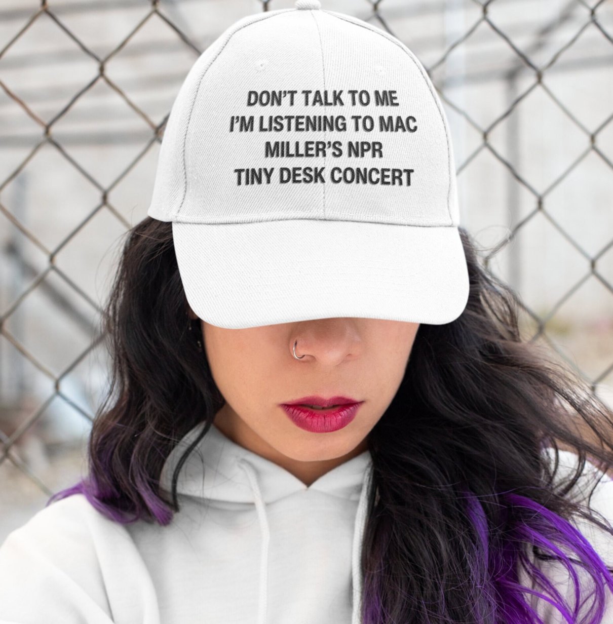 Don't Talk to me I'm Listening to Mac Miller's NPR Tiny Desk Concert Ball Cap, Mac Miller Merch, Christmas 2023, Baseball Caps for Men Hats - Clarity Threads