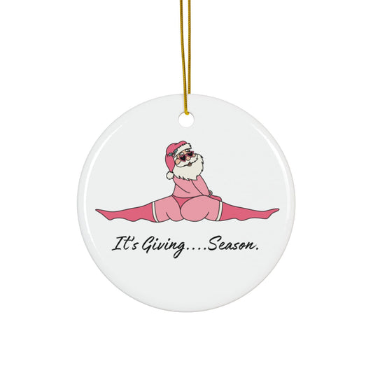 It's Giving Season Ornament, Naughty Santa, Fun Christmas Ornament, Inappropriate Christmas Gift, Christmas Decor, Ornament Sets, Funny Gift Home Decor - Clarity Threads